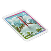 スキー風景漫画 マグネット (右側)