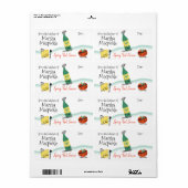 スキー食糧トマトのオリーブ油のチーズクリスマスのステッカー ラベル (フルシート)