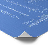 スキー1937特許アートブループリント ポスター (角)