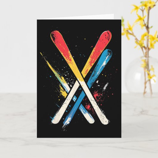 スキー1 カード (黄色い花)