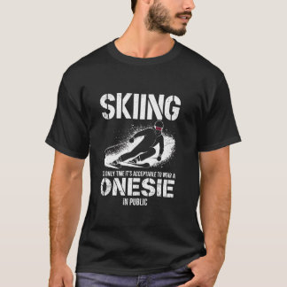 スキー アルプスでスキーする時だけはアルプ Tシャツ