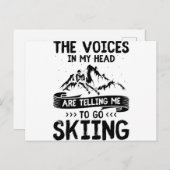 スキー |ウィンタースポーツスキーの山の贈り物 ポストカード (正面/裏面)