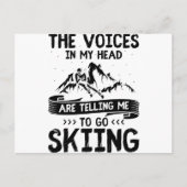 スキー |ウィンタースポーツスキーの山の贈り物 ポストカード (正面)