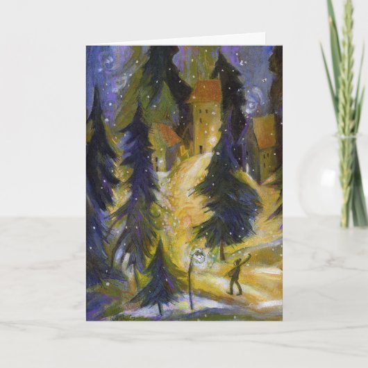 スキー ウィンター ヴィレッジ ナイト カード (正面)