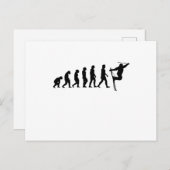 スキー・エボリューション スキー ウィンタースポーツ ギフト ポストカード (正面/裏面)