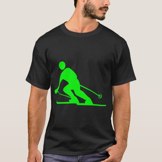スキー - グリーン Tシャツ (正面)