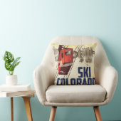 スキー！コロラド州ヴィンテージ旅行ポスター クッション (椅子)