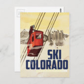 スキー!コロラド州ヴィンテージ旅行ポスター ポストカード (正面/裏面)