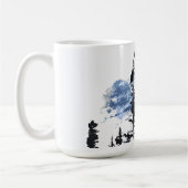 スキー・ザ・ロッキー – バンフ・カナダ コーヒーマグカップ (左)