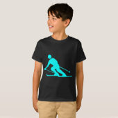 スキー – シアン Tシャツ (正面フル)