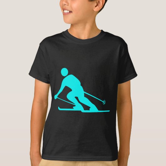スキー – シアン Tシャツ (正面)