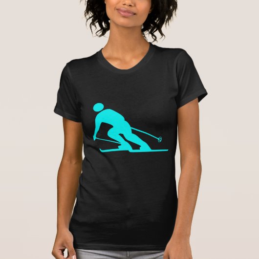 スキー – シアン Tシャツ (正面)