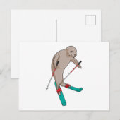 スキー シール スキーヤー ポストカード (正面/裏面)