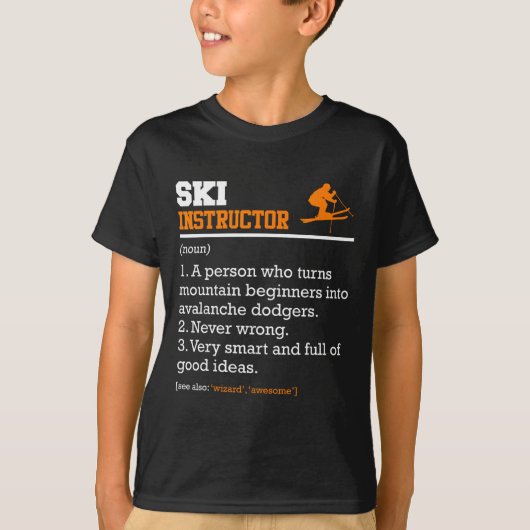 スキー スキーのインストラクター スキー場 楽しい トレーナー Tシャツ (正面)