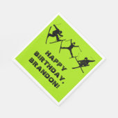 スキー、スキーのトリックをテーマにした男10代のの子の誕生日パーティー スタンダードランチョンナプキン (角)