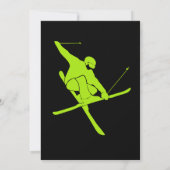 スキー、スキーのトリックをテーマにした男10代のの子の誕生日パーティー 招待状 (裏面)