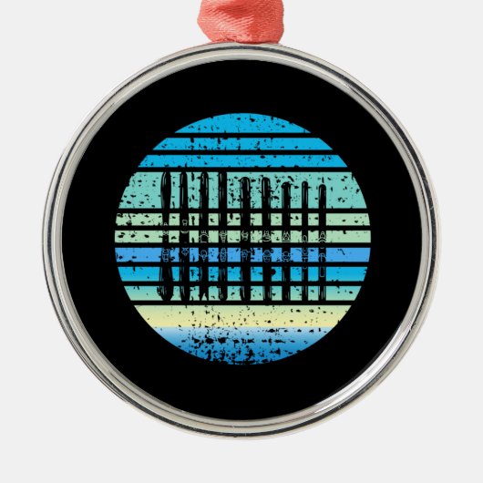スキー – スキーボードコレクションスキおもしろいー メタルオーナメント (正面)