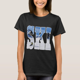 スキー - スキーヤーへのギフト タイポグラフィーデザイン Tシャツ