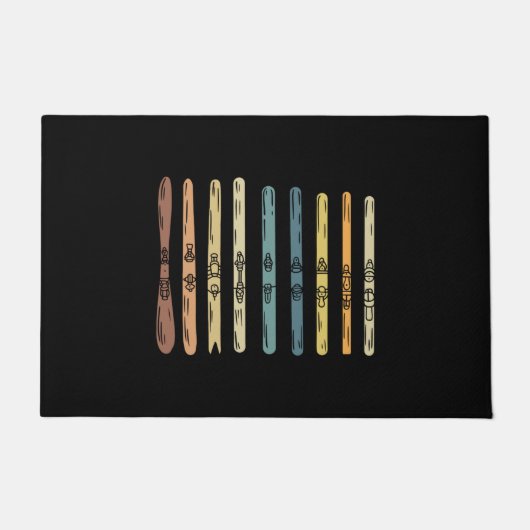 スキー – スキー板のコレクション ドアマット (正面)