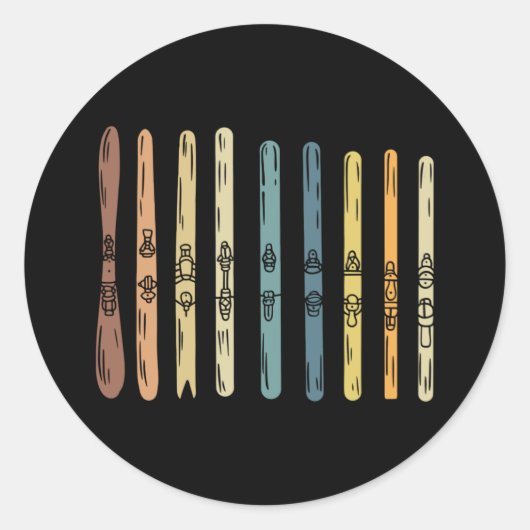 スキー – スキー板のコレクション ラウンドシール (正面)