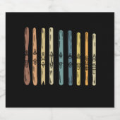 スキー – スキー板のコレクション リキュールボトルラベル (シングルラベル)