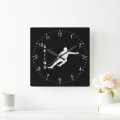 スキー スクエア壁時計 (ホーム)