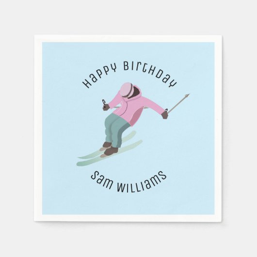 スキー スタンダードカクテルナプキン (正面)