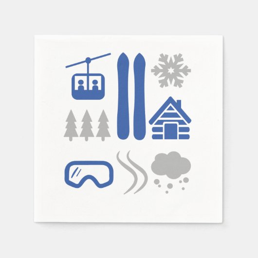 スキー スタンダードカクテルナプキン (正面)