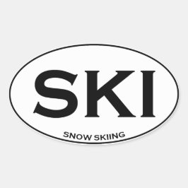 スキー – スノースキー 楕円形シール