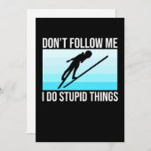 スキー・スノーボードスポーツのフォロワーになるな サンキューカード (正面/裏面)