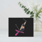 スキー スノーボード スポーツ 冬のスポーツ ギフト ポストカード (スタンド正面)