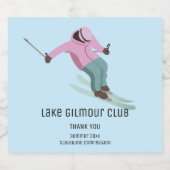 スキー スパークリングワインラベル (シングルラベル)