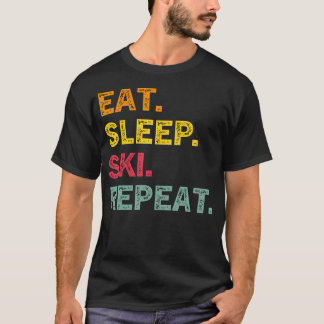 スキー・スリープ・リピート スキー ウィンター ホリデー スキー Tシャツ