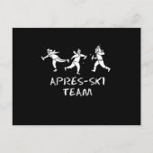 スキー・チーム飲みスキー雪の冬のスポーツ ポストカード (正面)