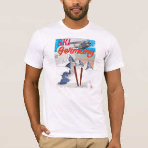 スキー・ドイツのビンテージ旅行ポスター Tシャツ