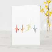 スキー ハートビート ヴィンテージ スキー ラバー エクストリーム スポーツ カード (黄色い花)