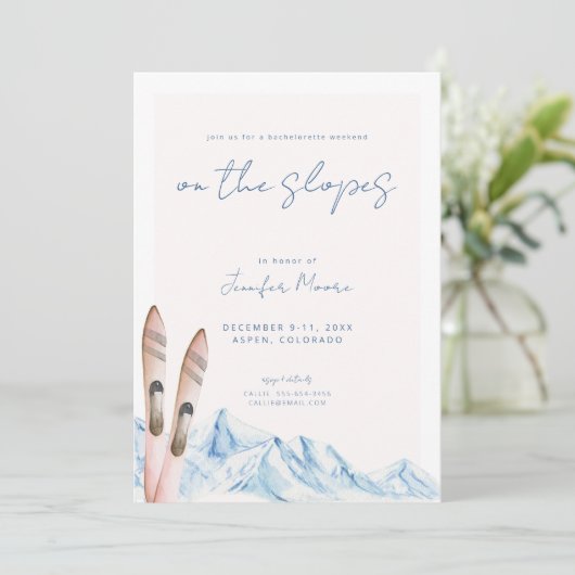 スキー・バチェロレッテ・パーティー・ウィークエンド招待 招待状 (スタンド正面)