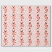 スキー・バチェロレッテ・パーティー・シャム猫好きピンク ラッピングペーパー (フラット)