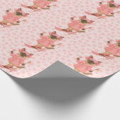 スキー・バチェロレッテ・パーティー・シャム猫好きピンク ラッピングペーパー (角)