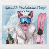 スキー・バチェロレッテ・パーティー  斜面の花嫁 スパークリングワインラベル (シングルラベル)