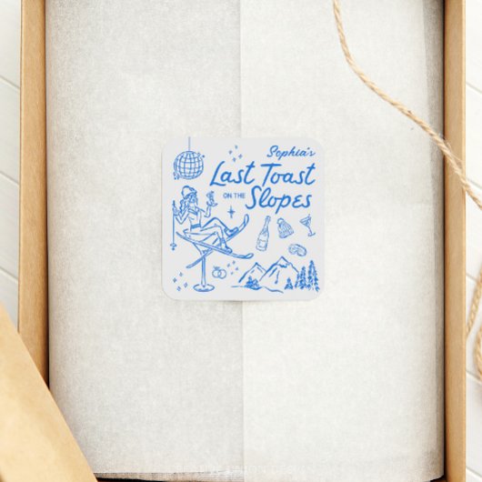 スキー・バチェロレッテ　最後の斜面での乾杯 スクエアシール