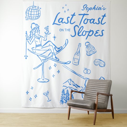 スキー・バチェロレッテ　最後の斜面での乾杯 タペストリー (インサイチュ)