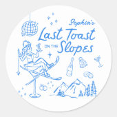 スキー・バチェロレッテ　最後の斜面での乾杯 ラウンドシール (正面)