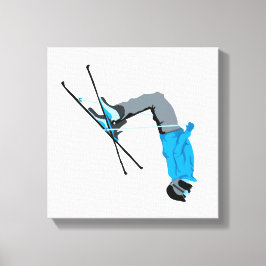 スキー バックフリップ スキー 絵画 | Flippin Out キャンバスプリント