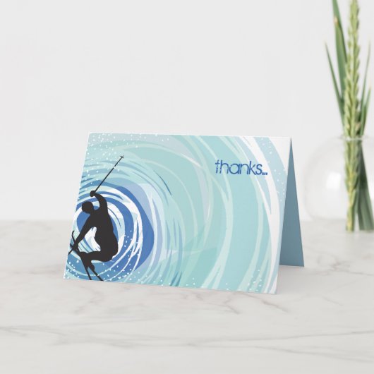 スキー バー ミッツヴァのお礼カード サンキューカード (正面)