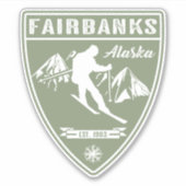 スキー・フェアバンクス・アラスカ シール (正面)