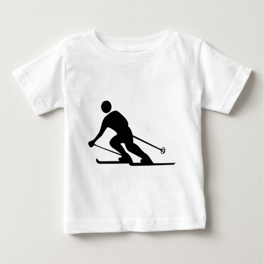 スキー - ブラック ベビーTシャツ (正面)