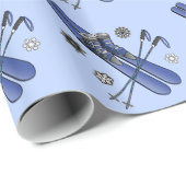 スキー、ブーツ、ポーランド人および雪片 ラッピングペーパー (ロールコーナー)