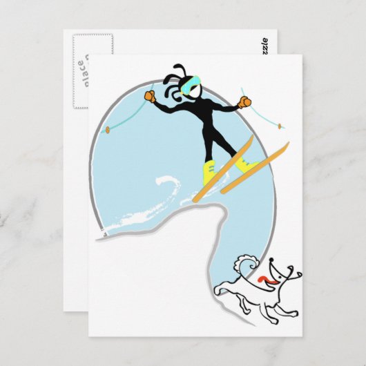 スキー ポストカード (正面/裏面)