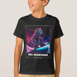 スキー モンタナ アメリカ スキー スキーヤー Tシャツ